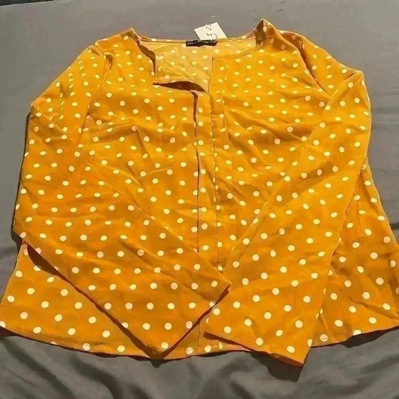 emery rose Tops - Mustard Dots Blouse